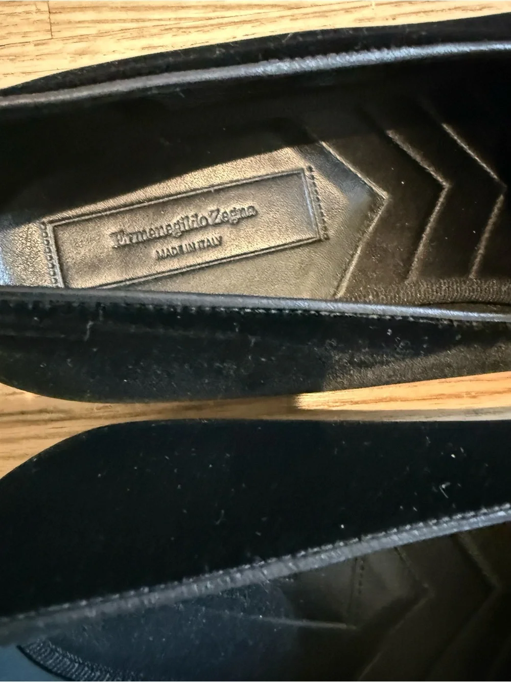 Ermenegildo Zegna Black Velvet Loafers - Men's